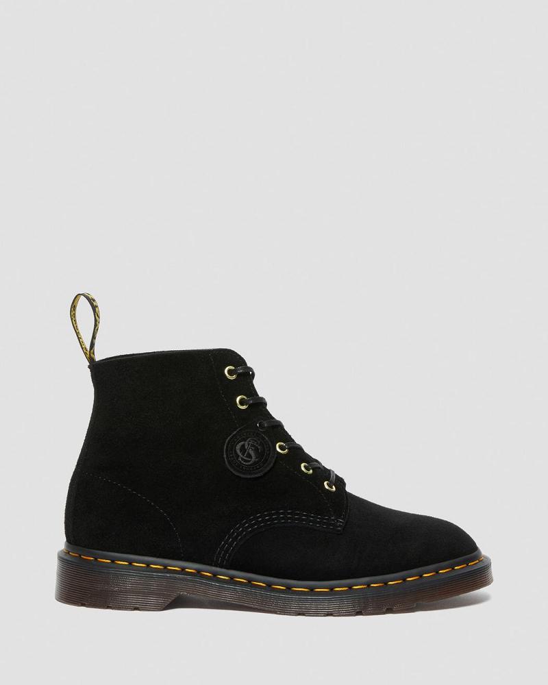 Black Men's Dr Martens 101 Suede Ankle Boots | CA 410LIS